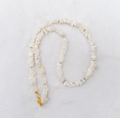 Natural Moonstone Chip Necklace with Gold Accents
