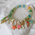Ocean Life Charm Bracelet — Jade & Aqua Stone
