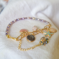 Lavender Crystal Ocean Charm Bracelet — Seashell & Starfish
