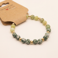 Green Spot Jasper & Jade Stretch Bracelet